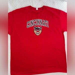 Cincinnati University Bearcats Retro Mascot Unisex XXL Red Tshirt Preowned